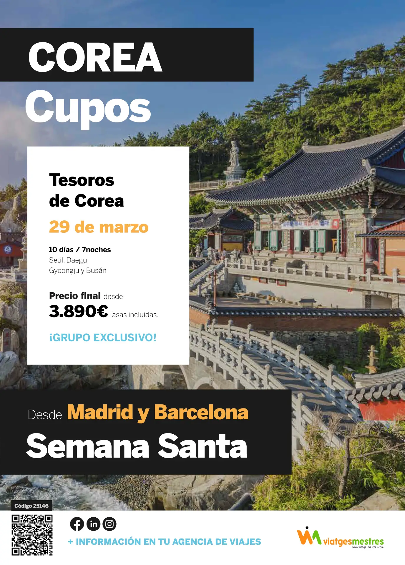 oferta tresors de corea 29 de març viatges mestres